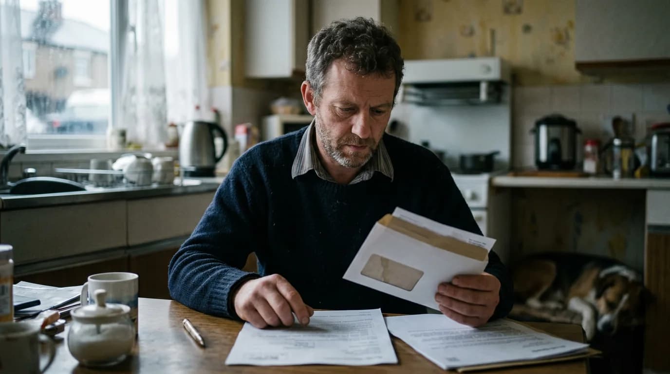 Veteran reviewing paperwork and medical evidence for an armed forces compensation scheme award