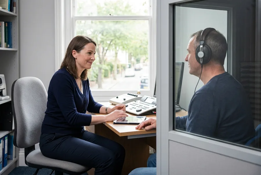 Hearing test for a noise-induced hearing loss industrial disease report