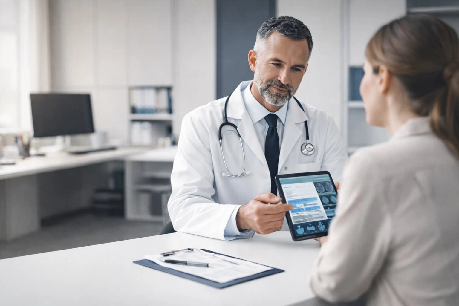 Medical expert reviewing an independent medico-legal report as part of Expert Medical's clinical governance checks