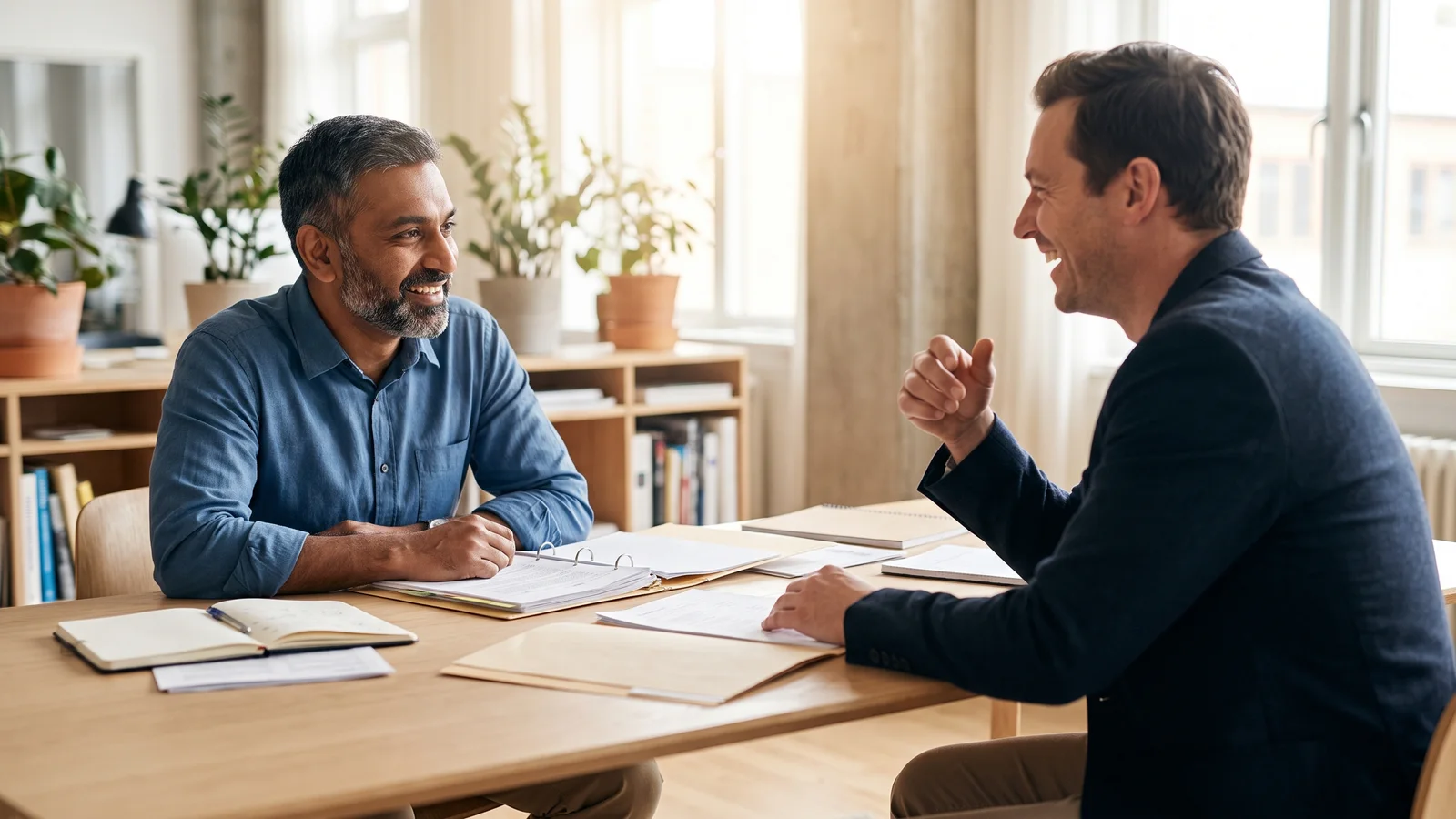 Person meeting a regulated adviser at an advice centre