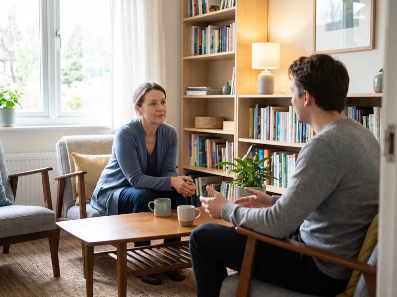 Supportive therapy session in a consulting room
