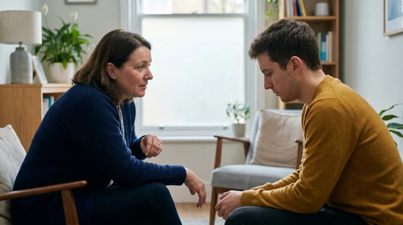 Psychiatrist conducting a sensitive assessment for a tribunal report