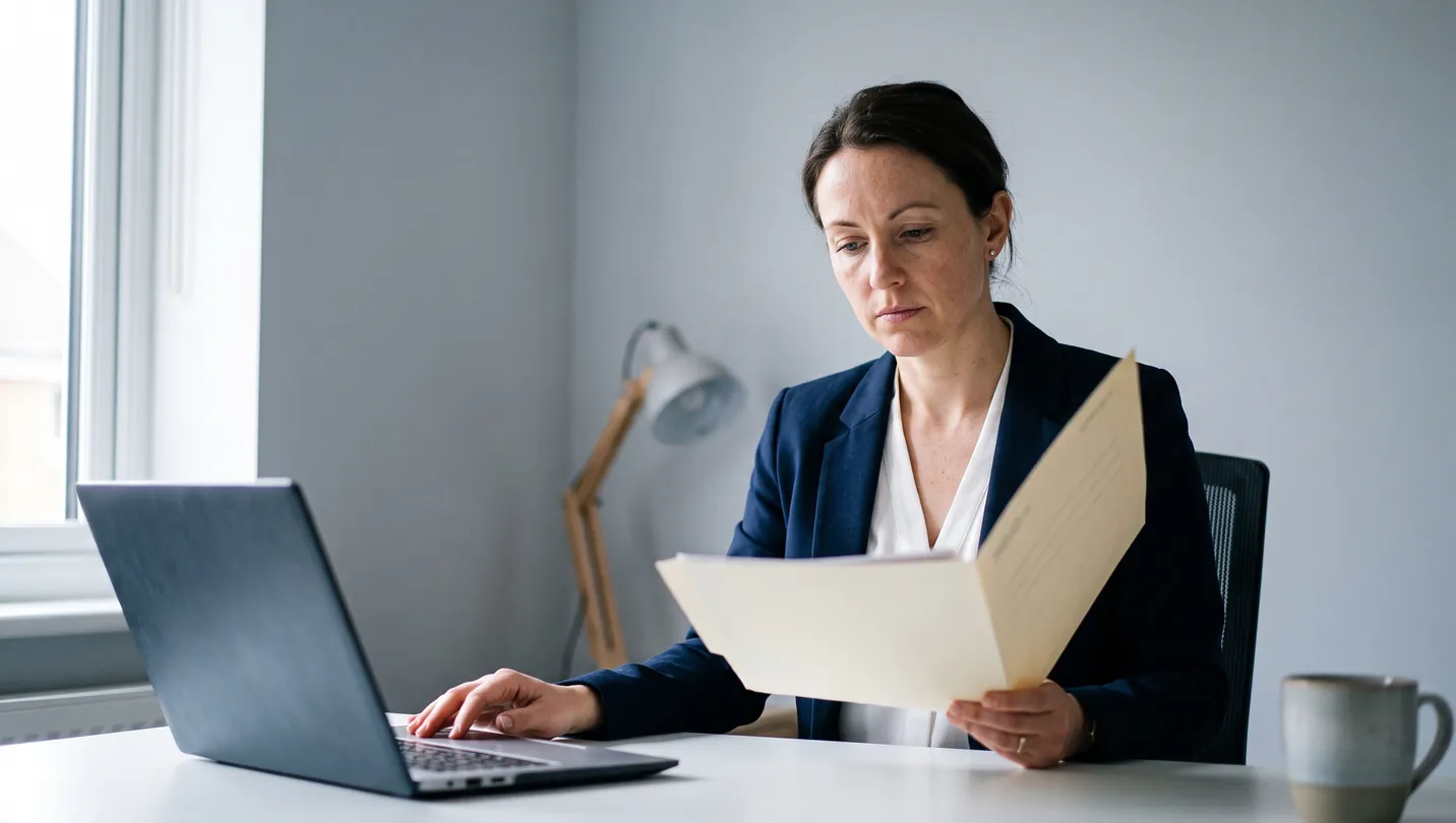 A personal injury solicitor opening a new case file to check the claim details and the instruction route