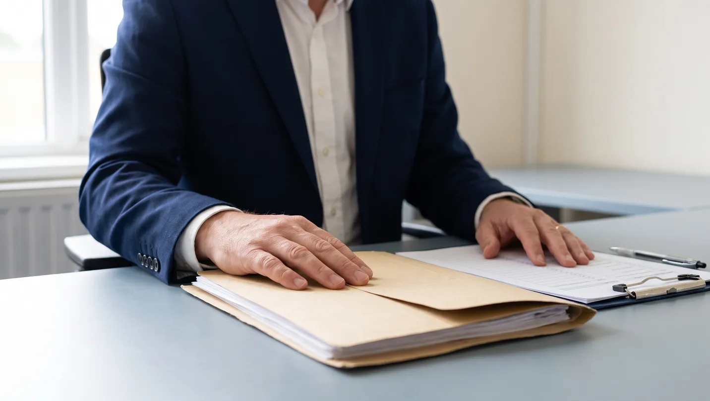 A completed instruction bundle being checked and closed before it is sent to the expert