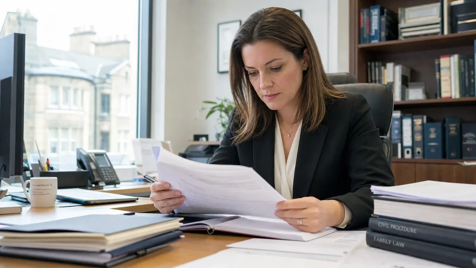 A solicitor reviewing case papers before instructing a medico-legal report